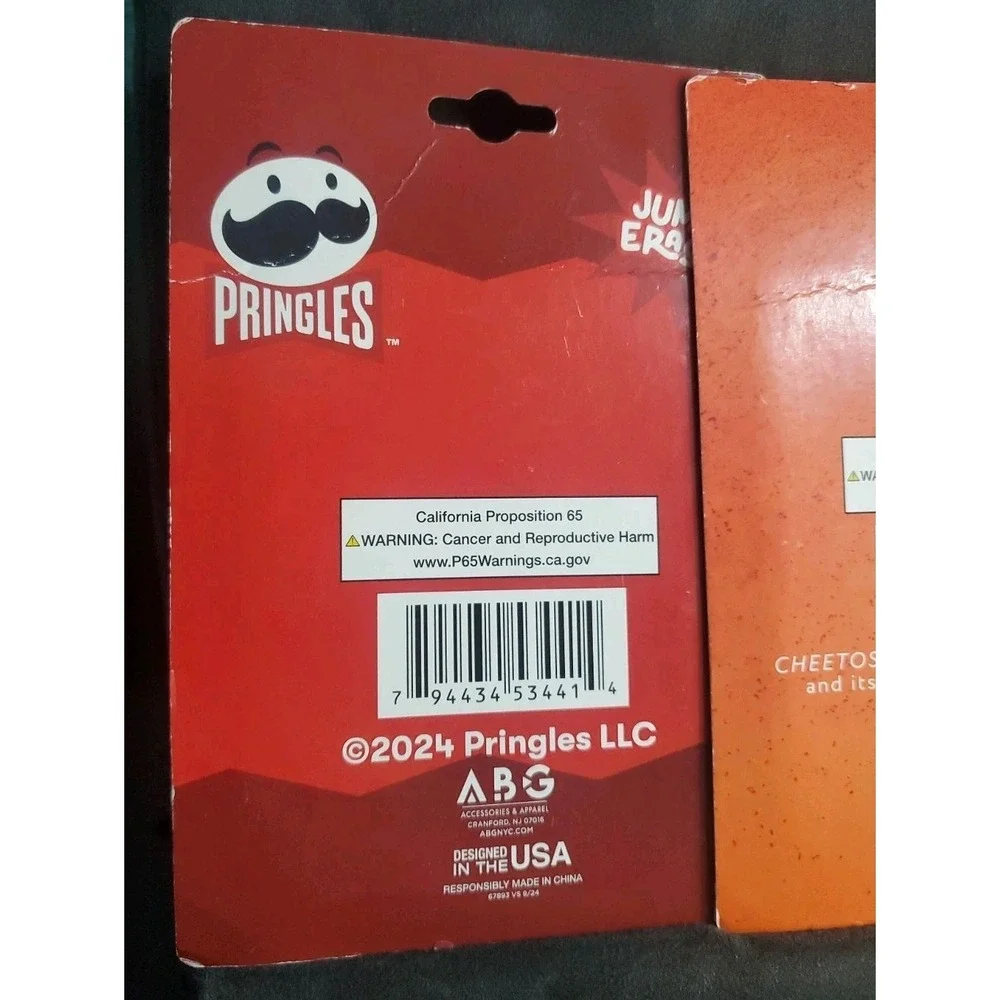 3 Jumbo Erasers Pringles Cheetos Mr. Goodbar